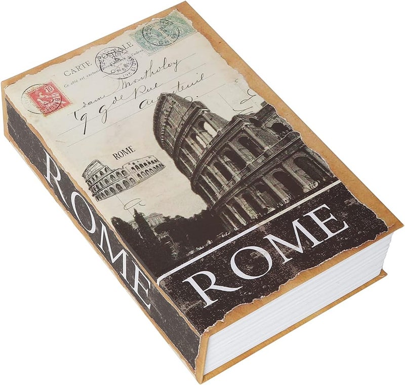 Parrency Diversion Book Safe Storage Box,Safe Box with Premium Combination Lock, Portable Book-Safe,Perfect for Home, Travel,Dorm Store Money, Jewelry, Phone and Passport,Rome - Image 5